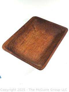 Hand Carved Cherrywood Trencher Fruit Bowl.  Measures 12 x 16.5 x 3.5"  