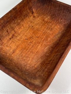 Hand Carved Cherrywood Trencher Fruit Bowl.  Measures 12 x 16.5 x 3.5"  