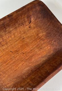 Hand Carved Cherrywood Trencher Fruit Bowl.  Measures 12 x 16.5 x 3.5"  