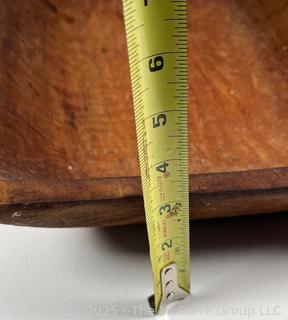 Hand Carved Cherrywood Trencher Fruit Bowl.  Measures 12 x 16.5 x 3.5"  