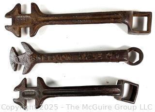 Three (3) Antique Wrenches Including Sheldon Axle Co. 