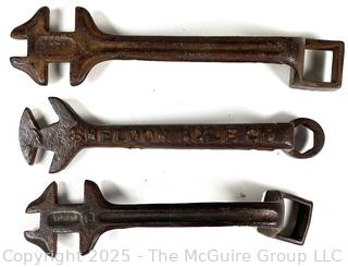 Three (3) Antique Wrenches Including Sheldon Axle Co. 