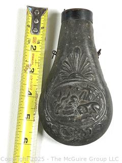 Embossed Pewter Powder Flask