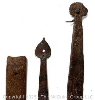 Five (5) Hand Forged Barn Door Strap Hinges