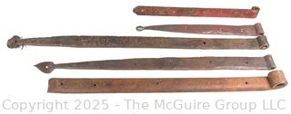Five (5) Hand Forged Barn Door Strap Hinges