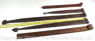 Five (5) Hand Forged Barn Door Strap Hinges
