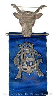 Freemasonry Medal Ribbon, Eyeglass Cases, Belt Buckle, Three Wise Monkey Figurine and Porcelain Shakers