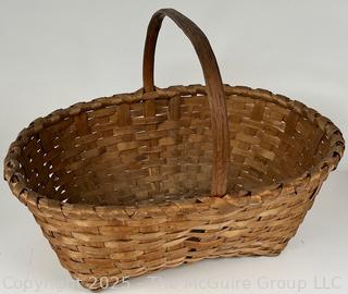 New England Primitive Splint Gathering Basket