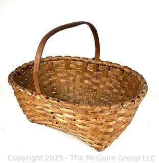 New England Primitive Splint Gathering Basket