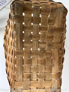 New England Primitive Splint Gathering Basket