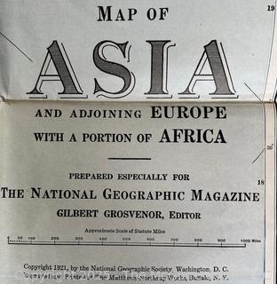 1921 National Geographic Map of Asia