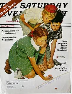 2000 Special Edition Saturday Evening Post of Girl Marble Champion by Norman Rockwell Signed by Ruth Skellie