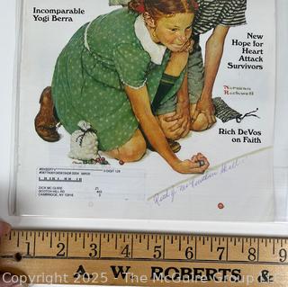 2000 Special Edition Saturday Evening Post of Girl Marble Champion by Norman Rockwell Signed by Ruth Skellie