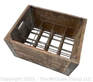 Reinforced Wooden Crate for Twelve (12) Milk Bottles