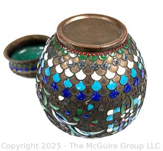 19th Century Japanese Champleve Cloisonne Enameled Jar 