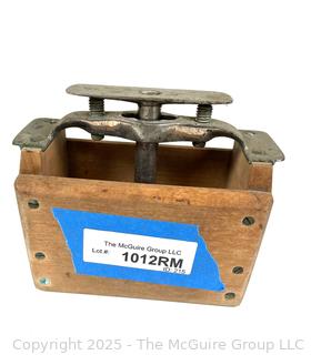 19th Century Wood Butter Mold Stamp Print Box