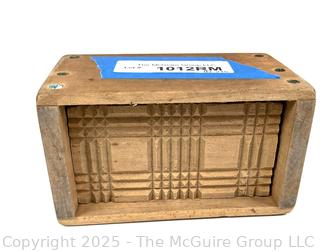 19th Century Wood Butter Mold Stamp Print Box