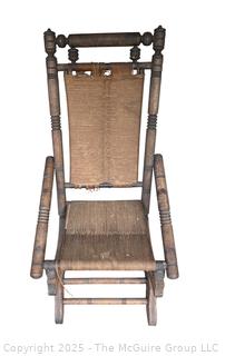 Late 19th C Victorian Upholstered Rocking Chair 