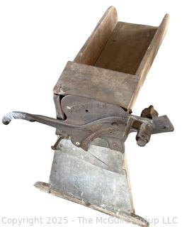 Hand Powered Deerfield Stalk Cutter. Original Stenciling.