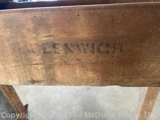 Hand Powered Deerfield Stalk Cutter. Original Stenciling.