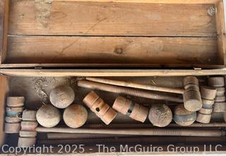 Wooden Croquet Set in Box. May Not be Complete
