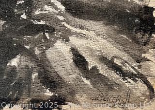 Unframed Watercolor of Shoreline Signed Lower Right 