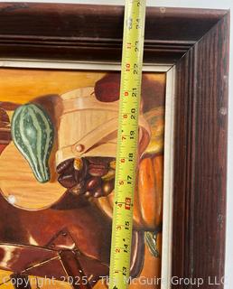 Framed Still Life. Oil on Artists Board.  Signed Lower Right Ted Morrow 1963