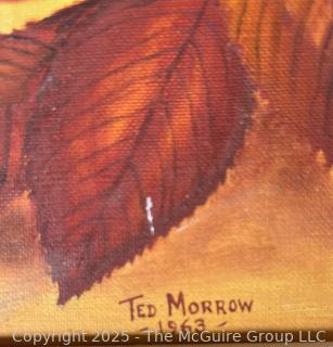 Framed Still Life. Oil on Artists Board.  Signed Lower Right Ted Morrow 1963