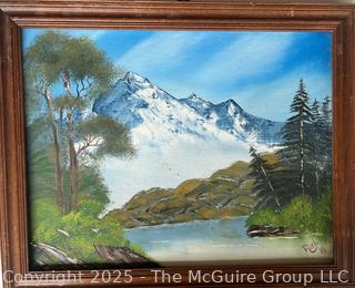 Framed Landscape Oil on Artists Canvas Board Signed Lower Right "Ruth '89"
