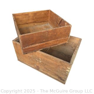 Two (2) Vintage Wooden Display Boxes