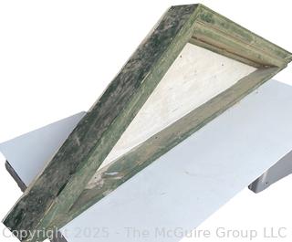 Architectural Salvage Wooden Front Door House Pediment. Measures 17 x 32"W