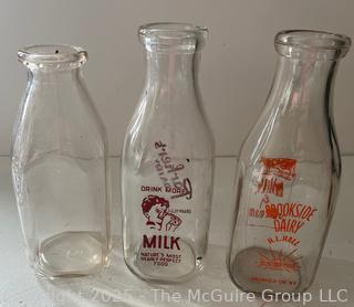 Three (3) Milk Bottles: Parker's and Brookside