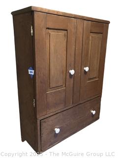 Two Door Over One Drawer Hanging Wall Cabinet with Inside Shelves