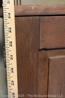 Two Door Over One Drawer Hanging Wall Cabinet with Inside Shelves