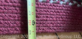 Oval Woven Rag Rug . Measures 49 x 73"