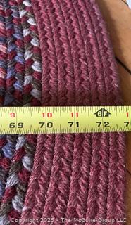 Oval Woven Rag Rug . Measures 49 x 73"