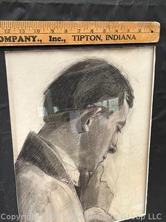 Framed Under Glass Charcoal on Paper of Boats Signed by Artist Jennie Mae McGuire 2 Sided (WAS 675 and 678) <br> 

<br><br>

Removal Options:<br><br> Sat (Nov 8) & Sun (Nov 9) 11-3pm, 56 Scotch Hill Rd., Cambridge NY 12816<br><br>

Sat (Nov 15) 12-2pm, TMG Warehouse, 2800 Juniper St., Fairfax, VA 22031<br><br>

Request Shipping (david@themcguiregroupllc.com)