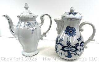 Two (2) Porcelain Coffee Pots Including Blue Danube