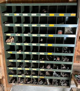Metal Parts Bin. One Piece. Measures 35 x 42 x 10"Deep