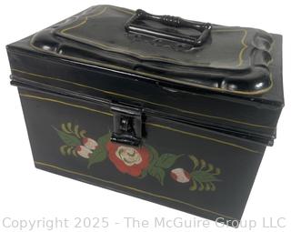 Toleware Stenciled Tin Keepsafe Box. Jane Hanks