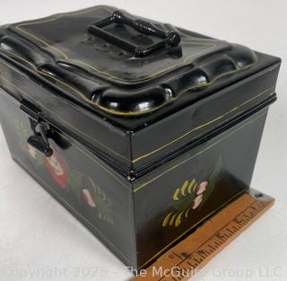 Toleware Stenciled Tin Keepsafe Box. Jane Hanks