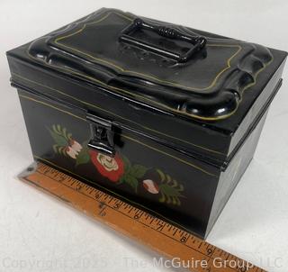 Toleware Stenciled Tin Keepsafe Box. Jane Hanks