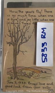 Illustrated Birthday Card to David J. McGuire From Sister Jennie.  