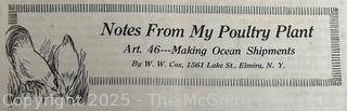 Two (2) Issues of 1912 The Poultry Review. Jennie Mae McGuire as a High School Student  was the Illustrator Artist of the Nationally Circulated Magazine 