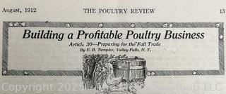 Two (2) Issues of 1912 The Poultry Review. Jennie Mae McGuire as a High School Student  was the Illustrator Artist of the Nationally Circulated Magazine 