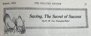 Two (2) Issues of 1912 The Poultry Review. Jennie Mae McGuire as a High School Student  was the Illustrator Artist of the Nationally Circulated Magazine 