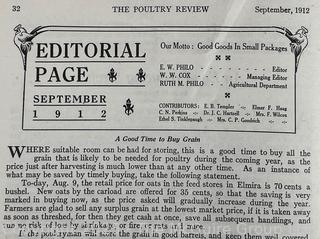 Two (2) Issues of 1912 The Poultry Review. Jennie Mae McGuire as a High School Student  was the Illustrator Artist of the Nationally Circulated Magazine 