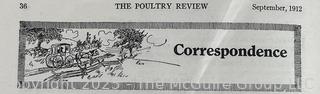 Two (2) Issues of 1912 The Poultry Review. Jennie Mae McGuire as a High School Student  was the Illustrator Artist of the Nationally Circulated Magazine 