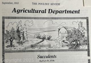 Two (2) Issues of 1912 The Poultry Review. Jennie Mae McGuire as a High School Student  was the Illustrator Artist of the Nationally Circulated Magazine 
