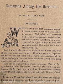Soft Cover Book Titled Samantha: Among The Brethren 1897 by Josiah Allen's Wife (Marietta Holley)